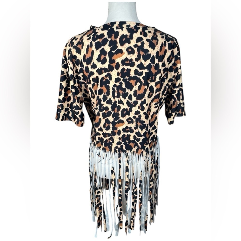 Leopard Print Fringe Top - Picture 6 of 9